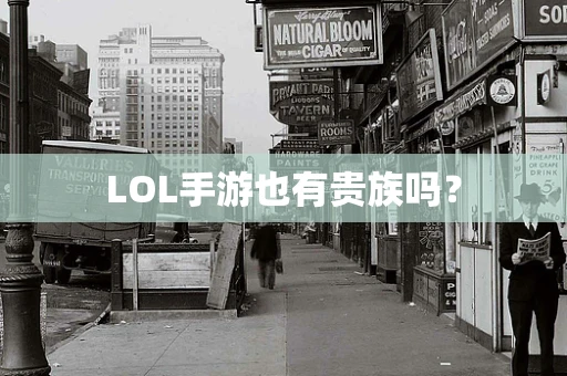 LOL手游也有贵族吗？